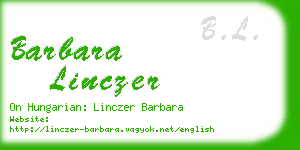 barbara linczer business card